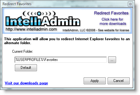 Redirect IE Favorites