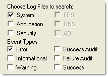Event Log File Selection