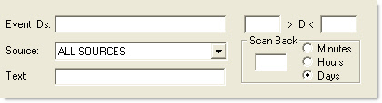 Event Log Search Options