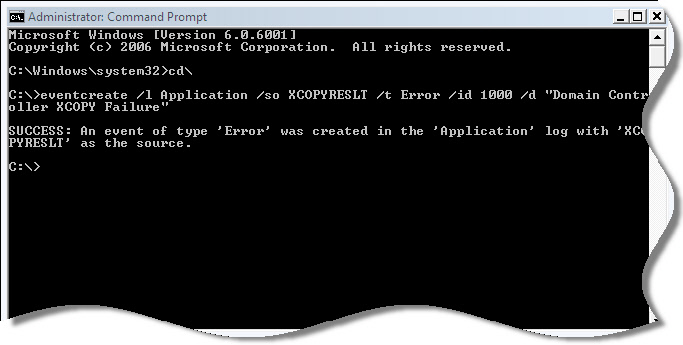 XCOPY Event Error