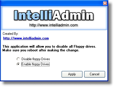 Click to view Floppy Remote Drive Disabler 2.0 screenshot