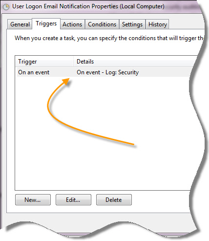 Logon Email Notification Setting Properties