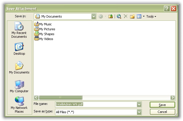 outlook change default attachment folder