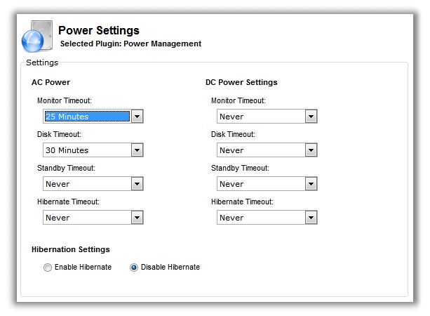 Power Management Settings