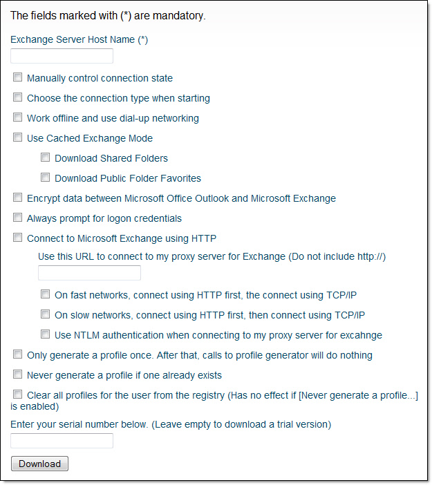 Profile Generator Screen Shot