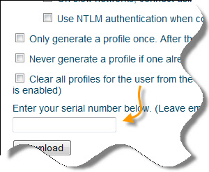 Profile Generator 3.0 Serial Number Entry