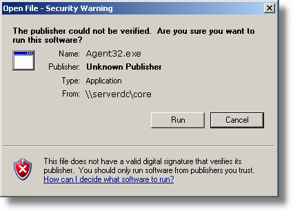 The publisher could not be verified. Are you sure you want to run this software?