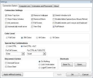 Remote Control 4 Connection Options