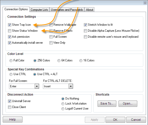 Remote Control Status Window