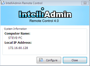 Remote Control Server Info Window