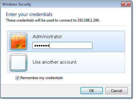 Remote Desktop Enter Password