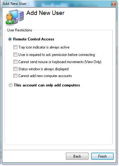 Enterprise Server User Account Restrictions