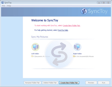 SyncToy Main Screen