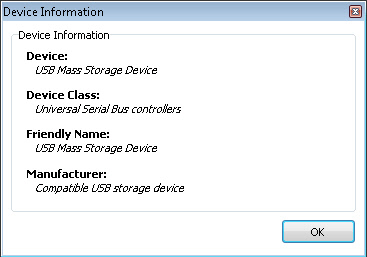 USB Disabler Information Window