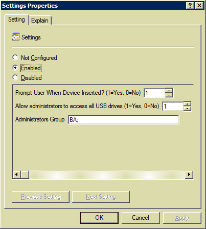 USB Disabler Group Policy