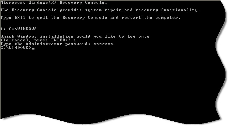 microsoft windows recovery console xp microsoft windows recovery console xp