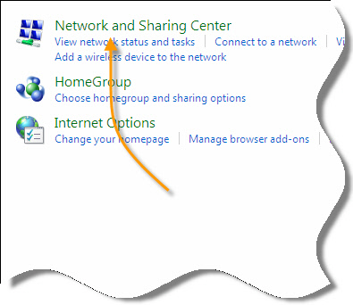 Windows 7 Network and Sharing Center