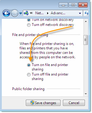 Windows 7 File and Printer Sharing