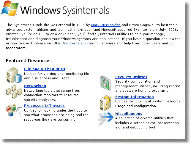 download sysinternals suite from microsoft technet