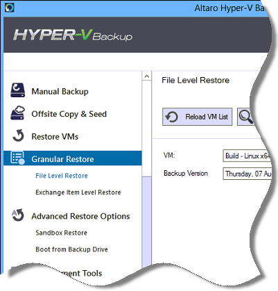 File level restore