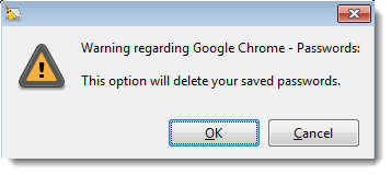 Browser Password Warning