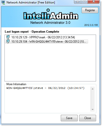 Last Logon Report