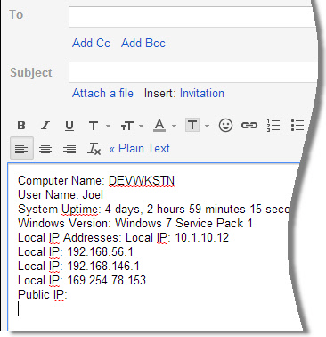 System Info Copy to Clipboard