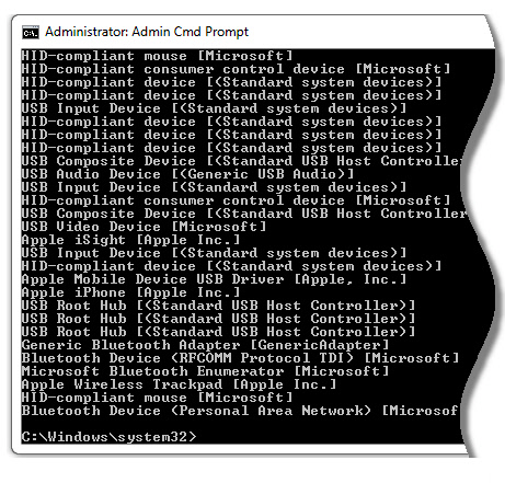 USB Device List from a Script