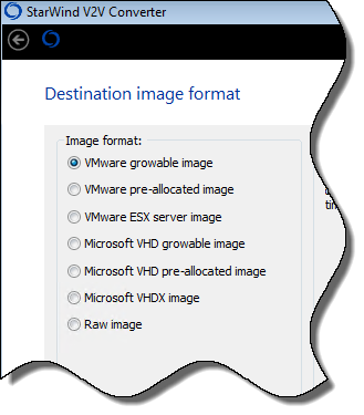 V2V Image Type Selection