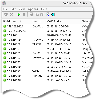 Wake On Lan Network Scan