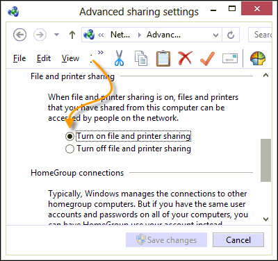 Windows 8 File and Printer Sharing