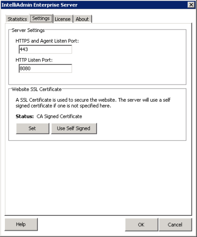 Enterprise Server Settings