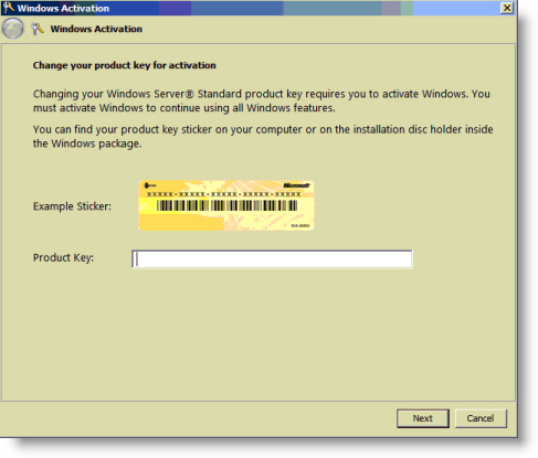 Windows 2008 new serial number