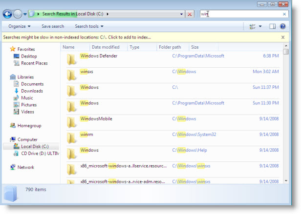 Windows 7 Search